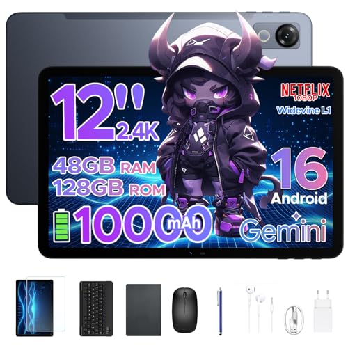 P12 Tablet Android 16, Tablet 12 Pulgadas, 48GB RAM+128GB ROM/2 TB
